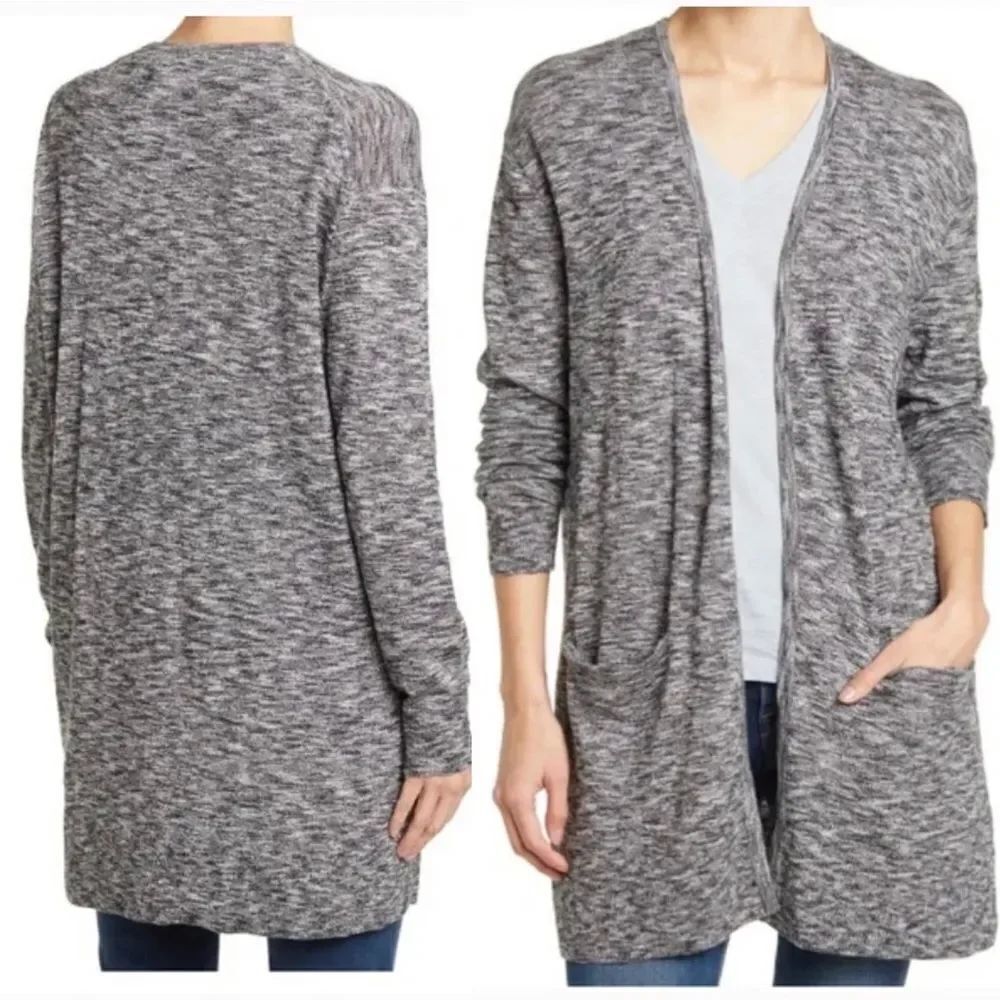 NEW Madewell Marled Summer Ryder black open front knit cardigan sweater S